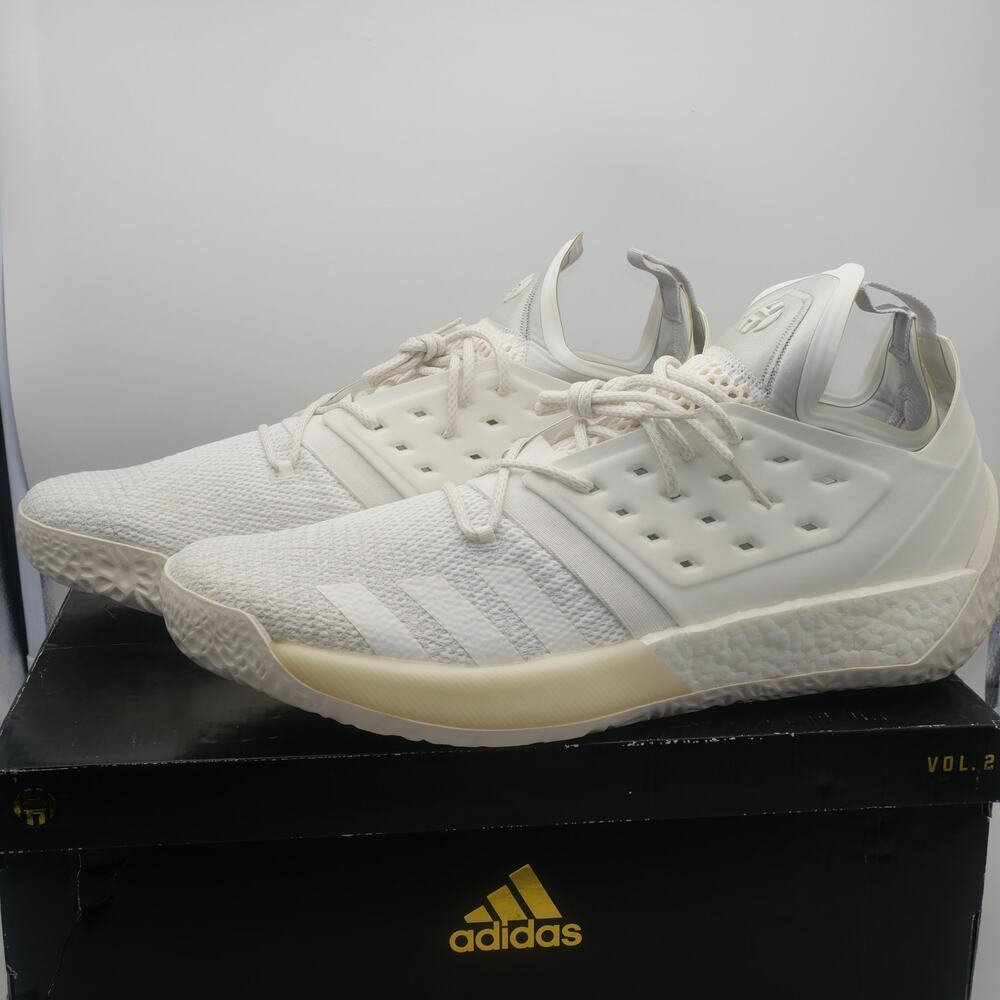 NEW Adidas James Harden Vol. 2 White Gray Shoes Sneakers Men's 18